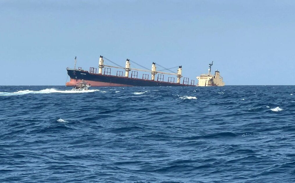 Ship Hit By Yemen’s Houthi Rebels Sinks In Red Sea, First Vessel Lost In Conflict