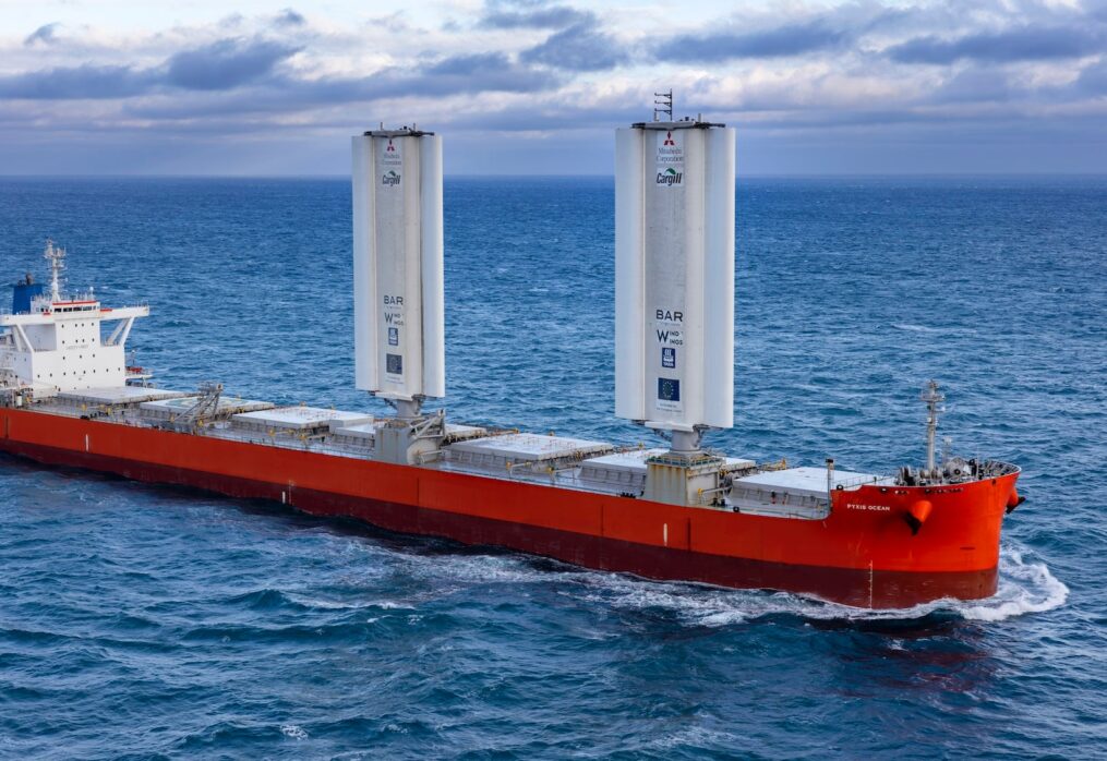A cargo ship’s ‘WindWing’ sails saved it up to 12 tons of fuel per day