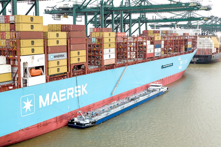 Methanol-powered Ane Maersk completes first bunkering in European waters